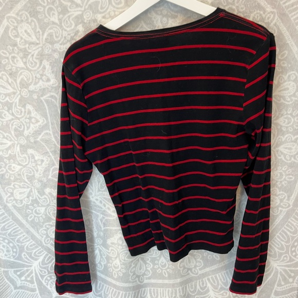 POLO JEAANS CO RALPH LAUREN CHICAGO BULLS RED BLACK TOP SHRUNK FITS AS PETITE L - Picture 7 of 8